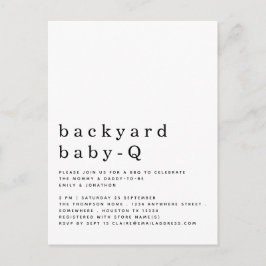 Postal Bebé simple patio trasero Q BBQ Shower Cualquier i