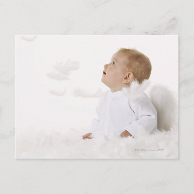 Postal Bebé vestido de ángel (Anverso)