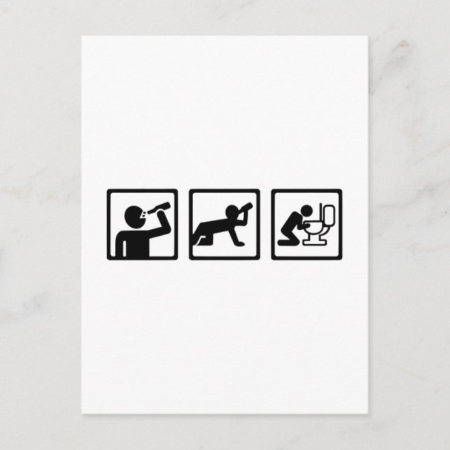 Postal Beber alcohol puke (Anverso)