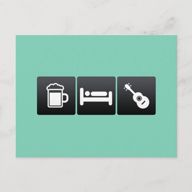 Postal Beber, dormir y Ucrania (Anverso)