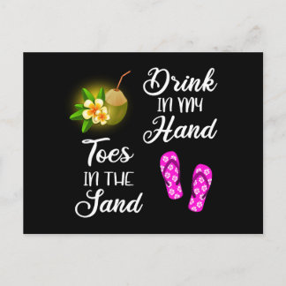 Postal Beber En Mi Mano, Toes En La Arena