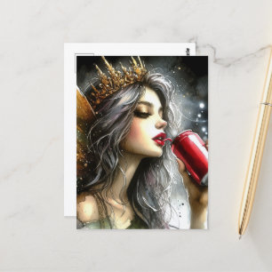 Postal Beber un refresco