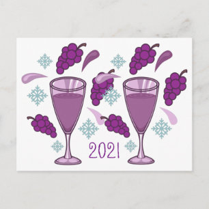Postal Beber vino de merry en vacaciones 2021 Thunder_Cov