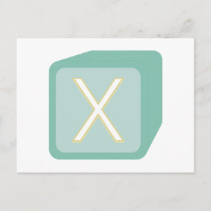 Postal Bebés Bloques Iniciales Gráficas de Madera