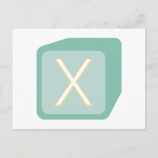 Postal Bebés Bloques Iniciales Gráficas de Madera