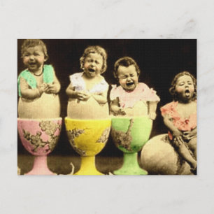 Postal Bebés de la copa de huevo