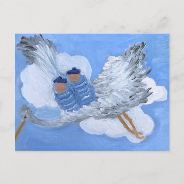 Postal Bebés de Twin Boy voladores: Postcard de Susan Pay (Anverso)