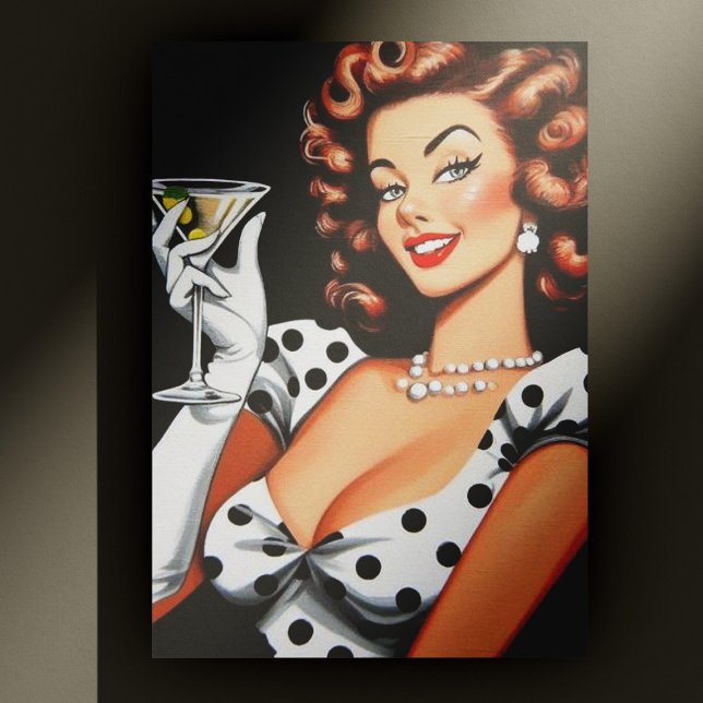 Postal Bebida de belleza Pin Up (Subido por el creador)