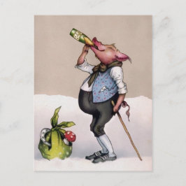Postal Bebida de cerdo vintage