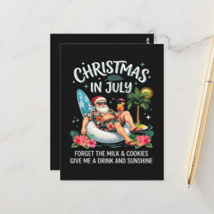 Postal Bebida de Vacaciones de Santa Navidad en Julio
