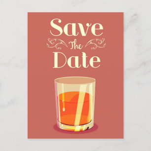 Postal Bebida de Whisky Vintage Save The Date
