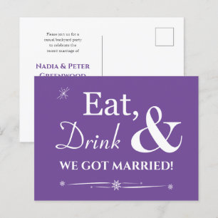 Postal Bebida Purple Comida Nos Casamos Con Elopement Ret