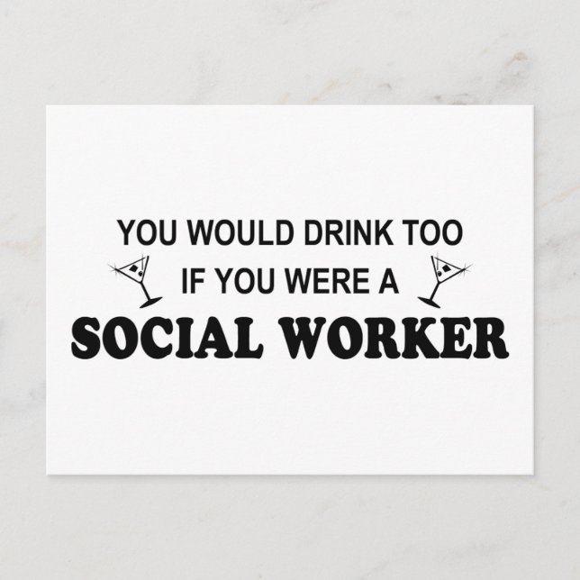 Postal Bebida también - Trabajador social (Anverso)