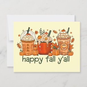 Postal Bebidas Caídas Con Cream Happy Fall Yall