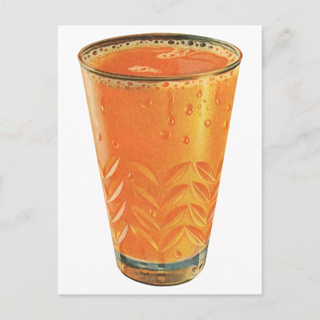 Postal Bebidas de época, desayuno de zumo de Naranja (Anverso)