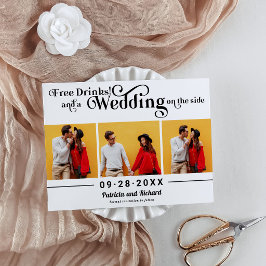 Postal Bebidas Gratis Boda Casual Save The Date 3 Foto