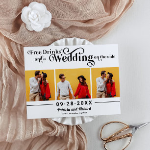 Postal Bebidas Gratis Boda Casual Save The Date 3 Foto