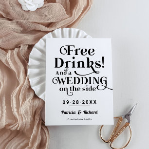 Postal Bebidas Gratuitas Boda Casual Salven La Fecha