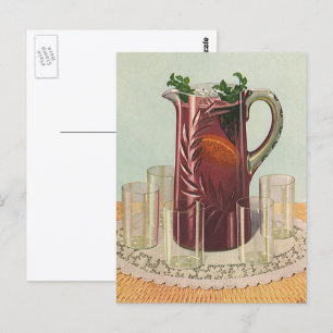 Postal Bebidas y refrescos antiguos, jarra de sangría