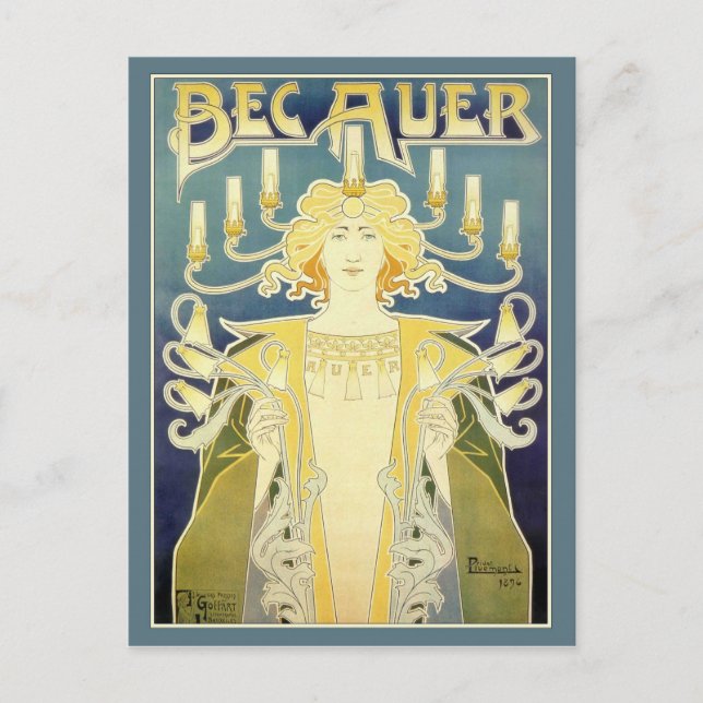 Postal Bec Auer (Azul) (Anverso)