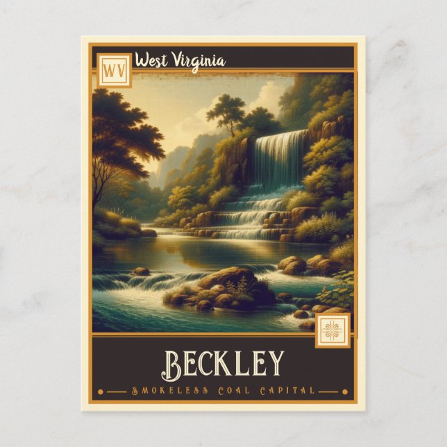 Postal Beckley, Virginia Occidental | Vintage (Anverso)