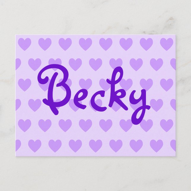 Postal Becky en morado (Anverso)