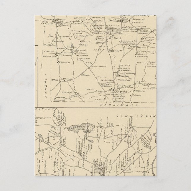 Postal Bedford, Amherst, Hillsborough Co (Anverso)