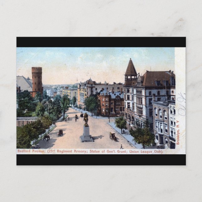 Postal Bedford Ave., Brooklyn, NY 1906 Vintage (Anverso)
