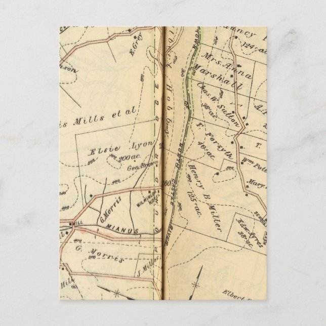 Postal Bedford, Nueva York (Anverso)