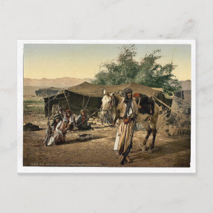 Postal Bedouins y sus tiendas de campaña, Fotocromo Raro 