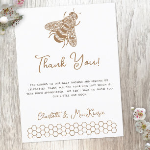 Postal Bee Baby Shower Gracias
