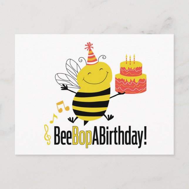 Postal Bee Bop A Cumpleaños (Anverso)