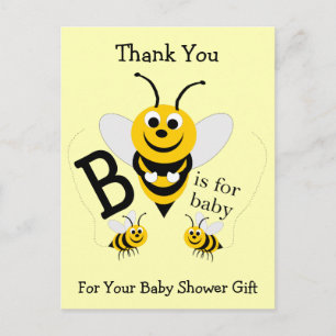 Postal Bee Design Baby Shower Gracias