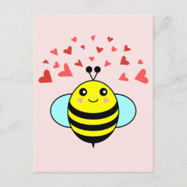 Postal Bee Happy Love Heart