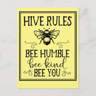 Postal Bee Hive Rules Word Art