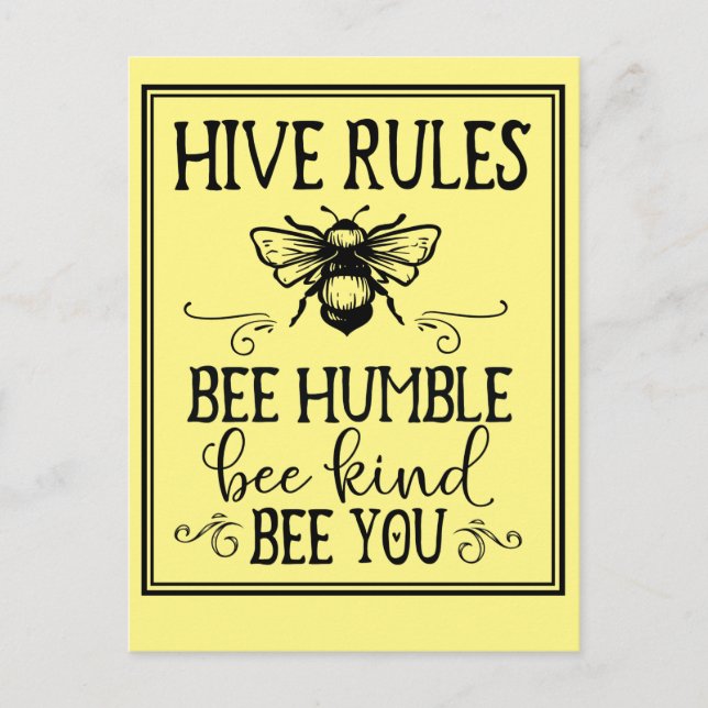 Postal Bee Hive Rules Word Art (Anverso)