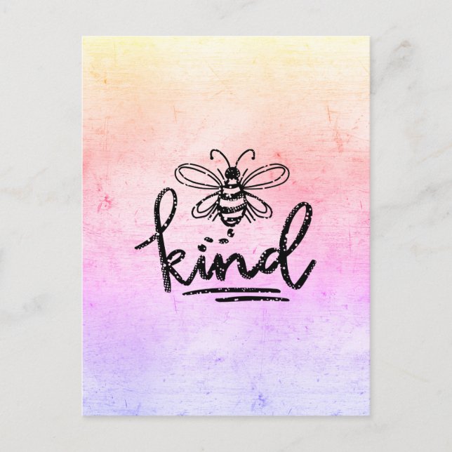 Postal Bee Kind Rainbow Ombre (Anverso)