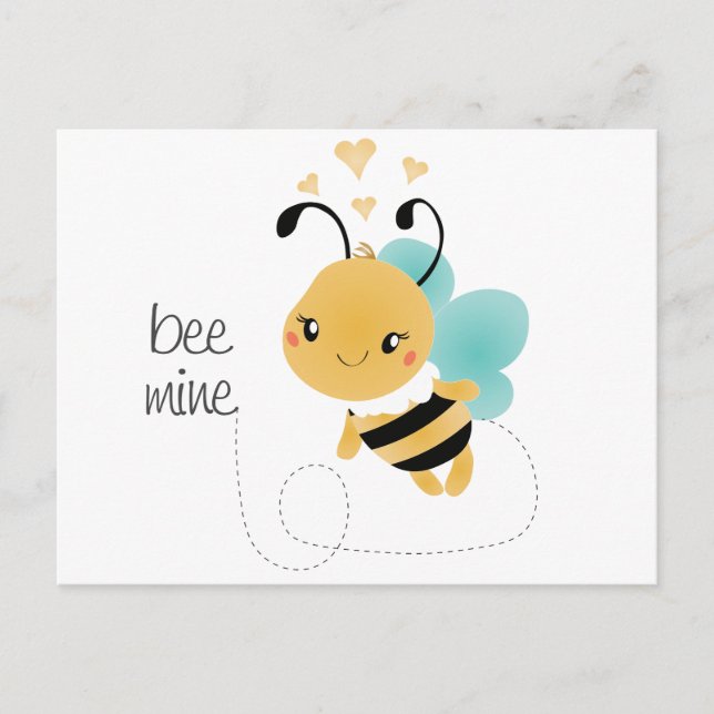 Postal Bee Mine Bumblebee Amarillo Negro (Anverso)