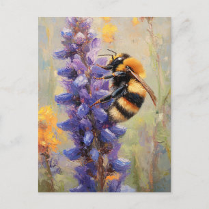 Postal Bee on the Purple Lupine Flower