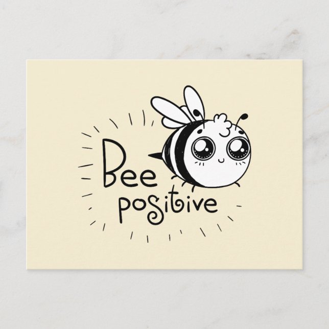 Postal Bee Positive Funny Personalizado (Anverso)