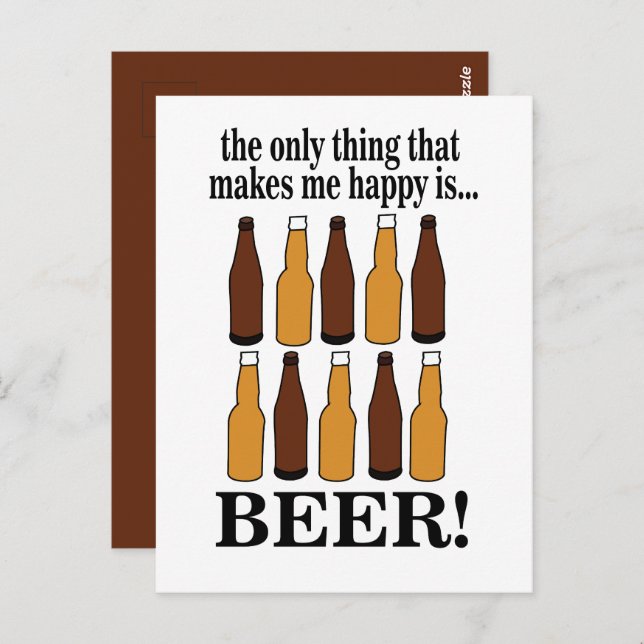 Postal Beer Bottle Funny Beer (Anverso / Reverso)