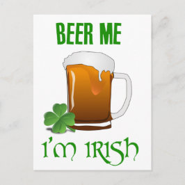 Postal Beer Me Soy Irlandés