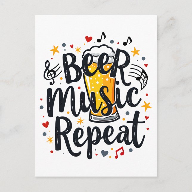 Postal Beer Music Repeat (Anverso)