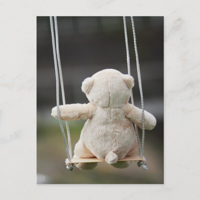 Postal Beer op Schommel in beweging. (Anverso)