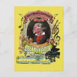 Postal Beethovehen Funny Hen Composer Animal Beethoven