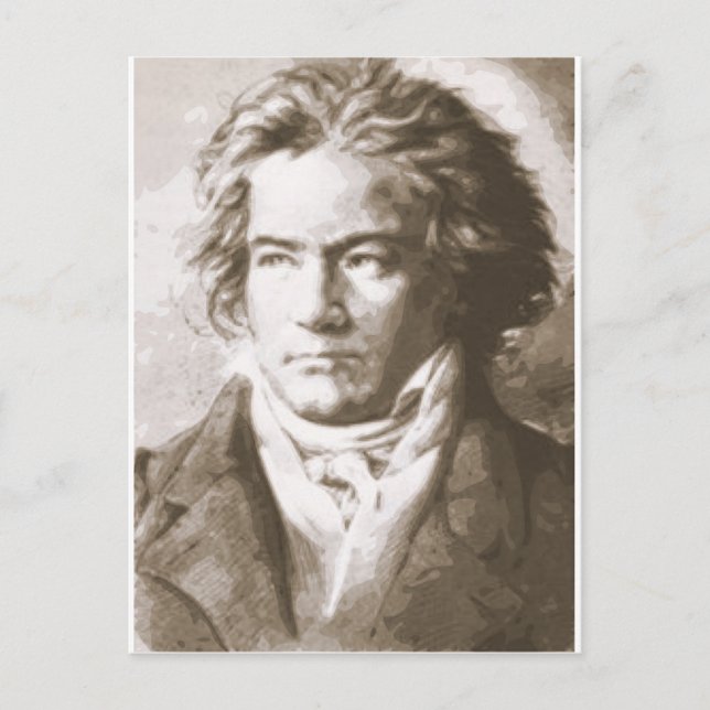 Postal Beethoven En Sepia (Anverso)