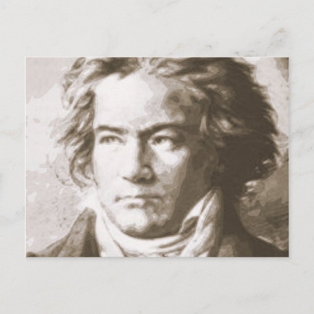 Postal Beethoven En Sepia (Anverso)