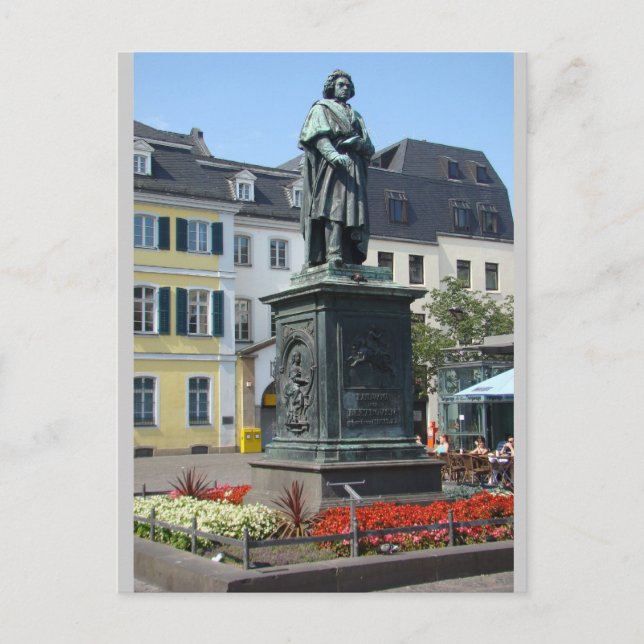 Postal Beethoven (lleno) Estatua Bonn Alemania (Anverso)
