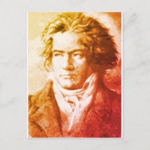 Postal Beethoven Vintage Sepia