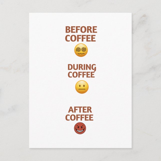 Postal Before During After Coffee Mood Vector Art (Anverso)